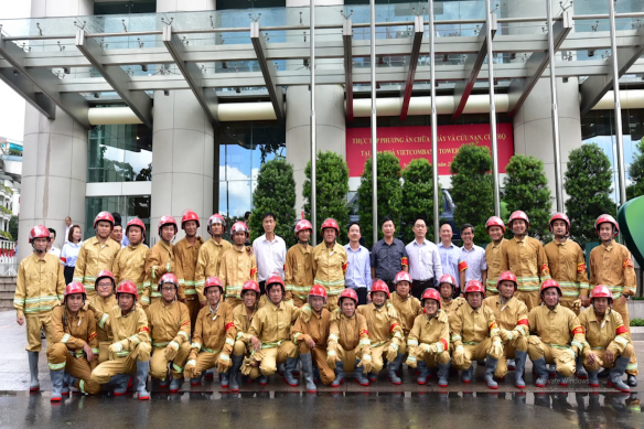 Diễn tập phòng cháy chữa cháy và cứu nạn, cứu hộ 2020 tại Tòa nhà Vietcombank Tower